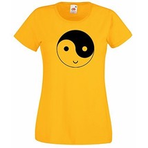 Womens T-Shirt Yin and Yang Symbol Happy Face, Smile Ethical Funny tShirt - £19.37 GBP