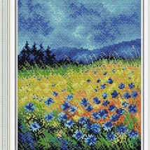 Floral Bliss Cross Stitching Delight - Complete Adult Needle Punch Embroidery Ki - $41.53