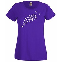 Womens T-Shirt Flock of Butterflies Design / Butterfly Shirts / Nature S... - £19.26 GBP