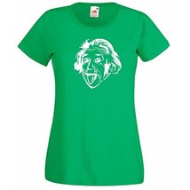 Albert Einstein Sticking Out His Tongue T-Shirt, Womens Funny Sciencist Shirt - £19.55 GBP