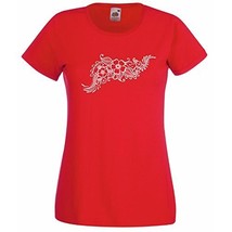 Womens T-Shirt Henna Pattern Flowers, Ethical Symbol tShirt, Tattoo Shirt Indian - £19.21 GBP