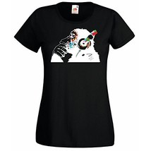 Banksy Monkey With Headphones Womens T-Shirt / Street Art Graffiti Shirt - £19.27 GBP