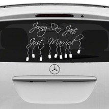 (71&#39;&#39; x 50&#39;&#39;) Custom Personalized Vinyl Car Decal Design / Just Married with ... - £66.25 GBP
