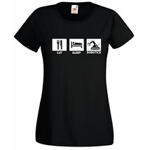 Womens T-Shirt Quote Eat Sleep Robotics, Robot Engineer Shirts, Robotex Shirt - £19.27 GBP
