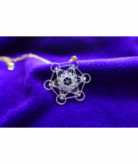 Metatron's Cube Necklace – Gold Plated Silver Talisman – Sacred Geometry Jewelry - $3,762.17 MXN