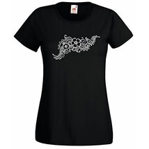 Womens T-Shirt Henna Pattern Flowers, Ethical Symbol tShirt, Tattoo Shirt Indian - £19.51 GBP