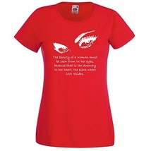 Womens T-Shirt Womens Eyes Silhouette Quote, Sexy Face Shirts, Teens Eye... - £19.55 GBP