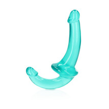 RealRock Crystal Clear 6 in. Strapless Strap-On Dildo Turquoise - £29.46 GBP