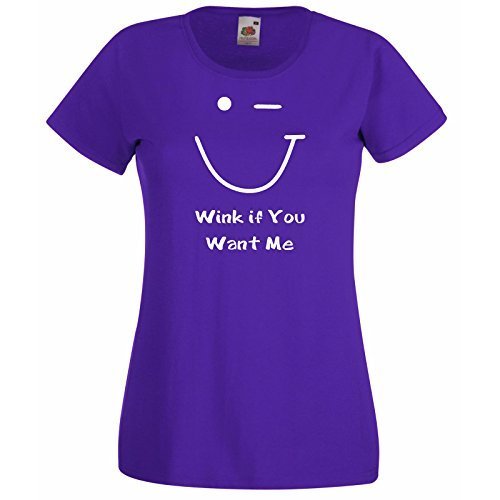 Womens T-Shirt Wink Smiley Face, Quote Wink if You Want Me tShirt, Funny Shirt - £19.69 GBP