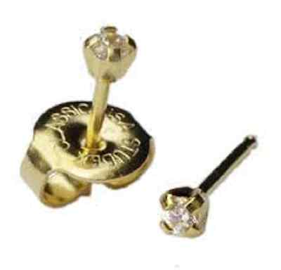 Primary image for Studex System 75 ear piercing studs instrument cubic 24k gold plate 3mm gun kit