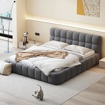 Merax Modern Tufted Plattform Bed with 4 Drawers Queen Linen Floor Bed Frame wit - £485.60 GBP
