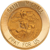14K Yellow Gold St. Michael Lapel Pin - £158.04 GBP