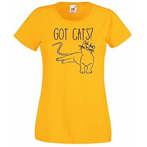 Womens T-Shirt Cute Relaxed Cat Quote Got Cats?, Funny Kitty TShirt Kitten Shirt - $24.49