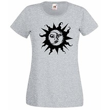 Womens T-Shirt Sun &amp; Moon, Ethical Symbol tShirt, Crescent Day Night Joga Tshirt - £19.58 GBP