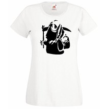 Womens T-Shirt Banksy Street Art Graffiti, Death Happy Smile Face, Braid Tshirt - £19.69 GBP