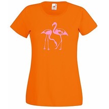 Womens T-Shirt Flamingo Couple Birds, Tropical Bird Silhouette, Romantic Shirt - £19.63 GBP