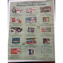 Vtg 1960s Parker Brothers Board Game Print Ad 11x14 Retro Toys Monopoly Clue - $9.49