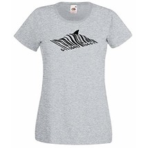 Womens Banksy Street Art Graffiti T-Shirt Design; Barcode Fish Shark Tshirt - £18.31 GBP