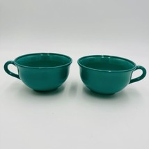 Hazel Atlas Ovide Tempo Teal Milk Glass Tea Cup 1950&#39;s EUC - $44.55
