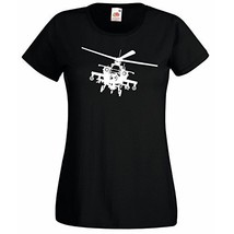 Womens T-Shirt Army Helicopter, War Machine Guns Shirts, Military Copter Shirt - £19.27 GBP