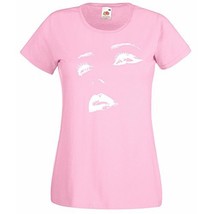 Womens T-Shirt Face with Hot Lips Silhouette, Sexy Face Shirts, Teens Eyes Shirt - £19.57 GBP