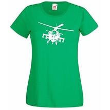 Womens T-Shirt Army Helicopter, War Machine Guns Shirts, Military Copter... - $24.49