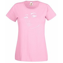 Womens T-Shirt Face with Hot Lips Silhouette, Sexy Face Shirts, Teens Eyes Shirt - £18.91 GBP