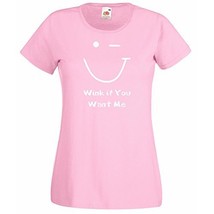 Womens T-Shirt Wink Smiley Face, Quote Wink if You Want Me tShirt, Funny... - £19.57 GBP