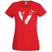 Womens T-Shirt Birds Feathers, Bird Plume tShirt Eagle Nib Shirt Flock of Birds - £19.21 GBP