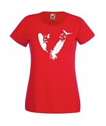 Womens T-Shirt Birds Feathers, Bird Plume tShirt Eagle Nib Shirt Flock o... - £19.25 GBP