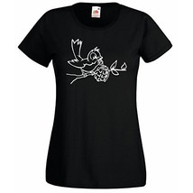 Womens Banksy Street Graffiti T-Shirt; Bird Sparrow with Grenade Bomb Tshirt - $24.49