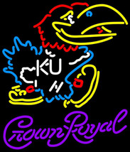 Crown royal kansas jayhawks logo university neon sign 24  x 24  thumb200