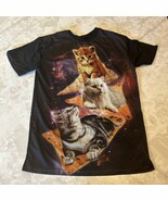 Chemistry Cat Galaxy Space Moon Nightshirt Pajamas Black Jersey Mesh Fro... - $279.59 MXN