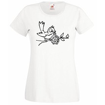 Womens Banksy Street Graffiti T-Shirt; Bird Sparrow with Grenade Bomb Ts... - £19.62 GBP