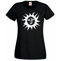 Womens T-Shirt Sun &amp; Moon, Ethical Symbol tShirt, Crescent Day Night Joga Tshirt - £19.35 GBP