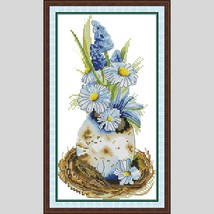 11CT Stamped Pre-printed Cross Stitch Kit Embroidery Kit, Easter Daisy 2... - $12.99