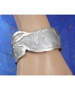 Signed Sterling Large Cuff bracelet Taxco Wide Cuff with relief Mexico m... - £317.27 GBP