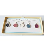 Bay Studio Interchangeable Necklace W 5 Pendants Multi Color Shimmery Discs - £15.38 GBP