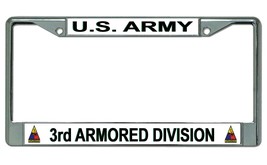 3RD Armored Division Army Metal Spearhead License Plate Frame Usa Made - £23.97 GBP