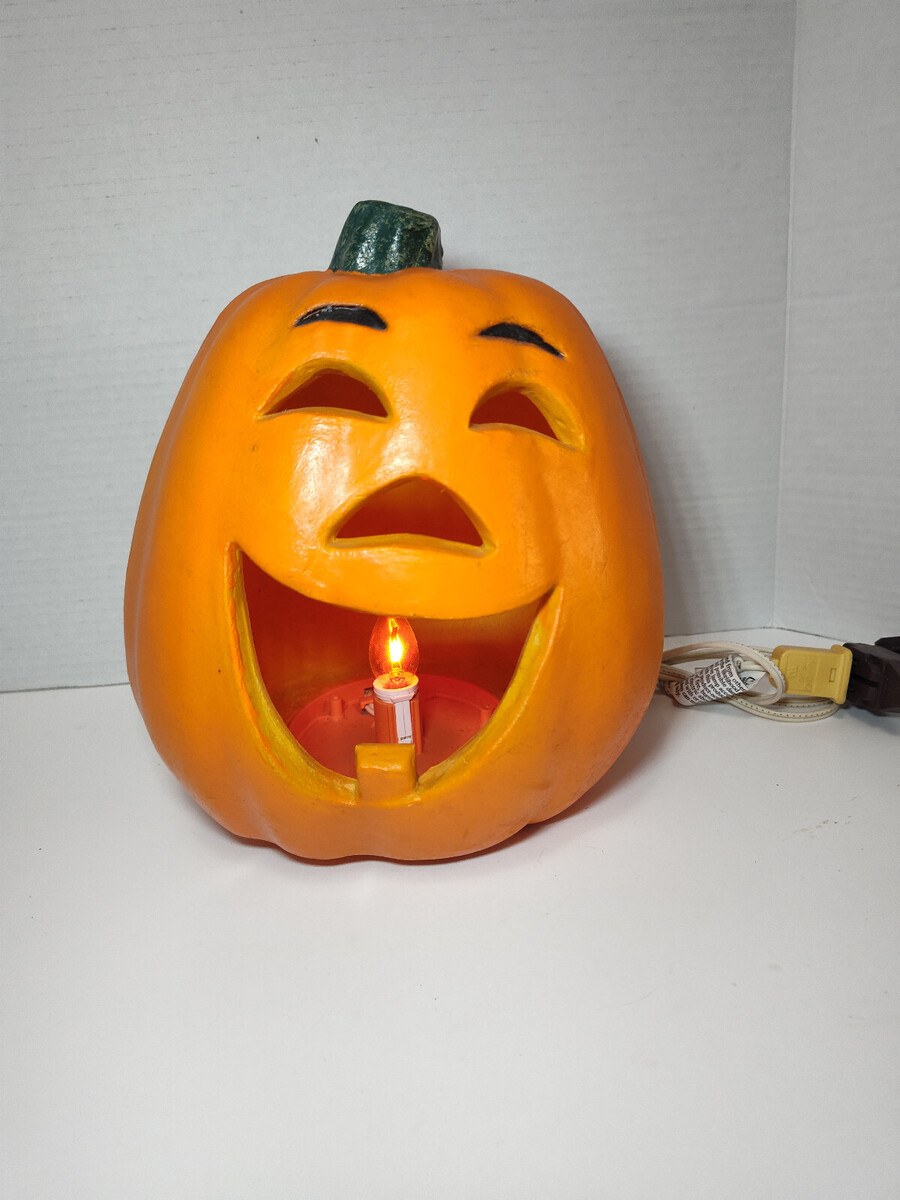 Halloween The Paper Magic Group Lighted Jack-O-Lantern Pumpkin 1998 Foam... - $24.74