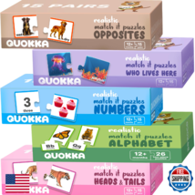 QUOKKA 5X MEGASET Realistic Puzzles for Toddlers 3-5 - Matching Games fo... - $46.43