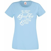 Womens T-Shirt with Quote He Must Become Stronger, Motivational Text on ... - £19.53 GBP