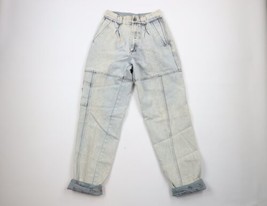 Vintage 90s Bugle Boy Womens 28 Distressed Flip Cuff Acid Wash Pleated Jeans - £35.57 GBP