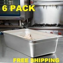 6 PACK Full Size 6&quot; Deep Stainless Steel Steam Prep Table Food Pan NSF - $221.99