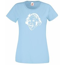 Albert Einstein Sticking Out His Tongue T-Shirt, Womens Funny Sciencist Shirt - £19.69 GBP