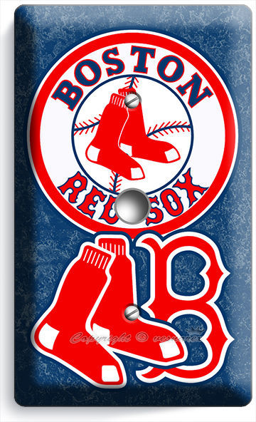 BOSTON RED SOX BASEBALL TEAM LIGHT DIMMER VIDEO CABLE WALL PLATE MAN CAVE DECOR