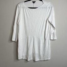 J Jill Women’s White 3/4 Sleeve Tunic Top Size Medium Wearever Collection - £9.32 GBP