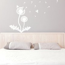 (31&#39;&#39; x 21&#39;&#39;) Vinyl Wall Decal Beautiful Dandelion Flower, Leafes &amp; Honey Bee... - £22.05 GBP