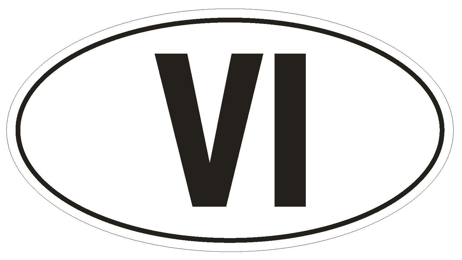 Primary image for VI U.S. Virgin Islands Country Code Oval Bumper Sticker or Helmet Sticker D912