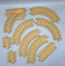 Fisher Price GeoTrax Lot Of 9 Train Track Pieces Curved Rail Left Y-Track Brown - £7.99 GBP